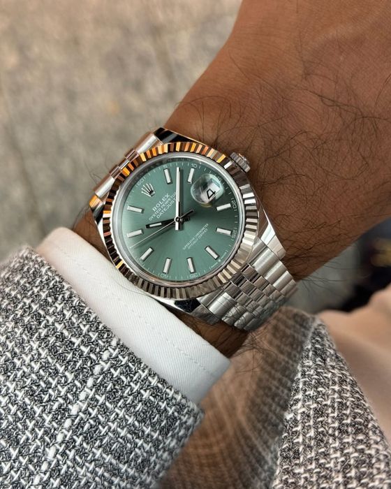 rolex datejust mint green dial 41,mm