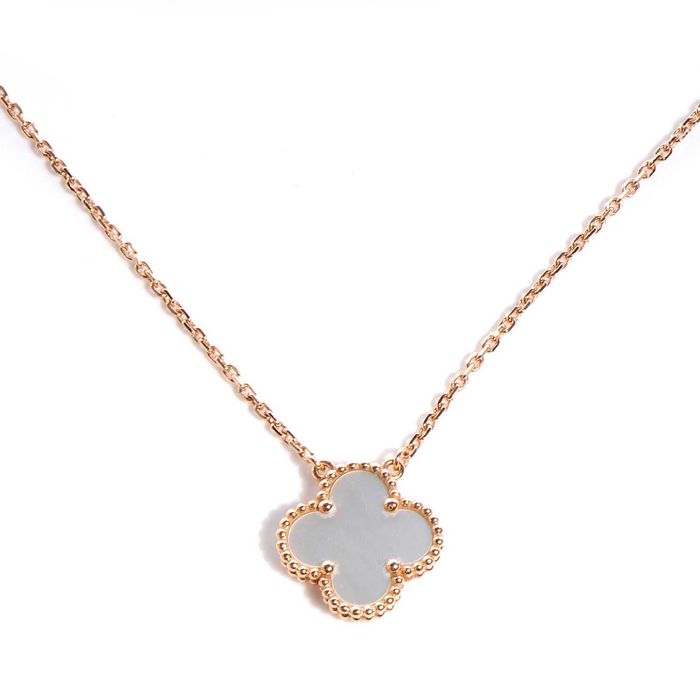 Van Cleef & Arpels VCA Rose Mother Pearl Alhambra 1 Motif Дамско Колие