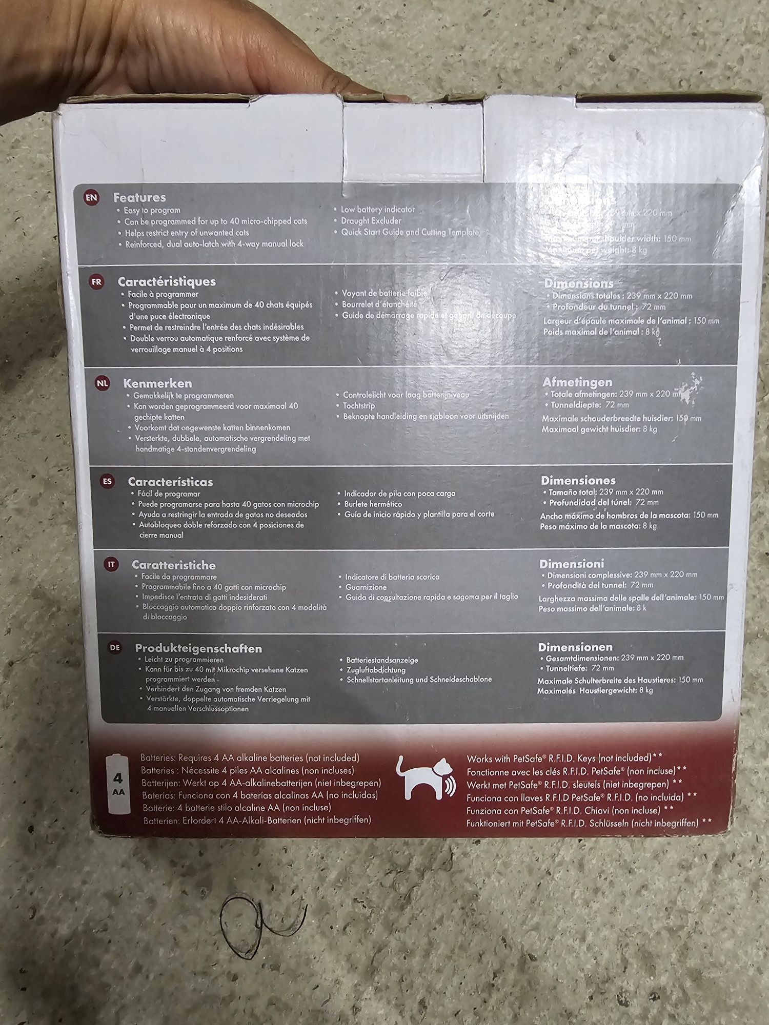 Usa pet safe cu citire chip pentru pisic