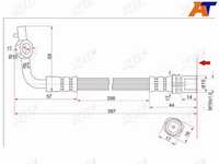 Шланг тормозной передний  левый Toyota Hiace