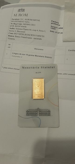 Aur Romania 10 gr