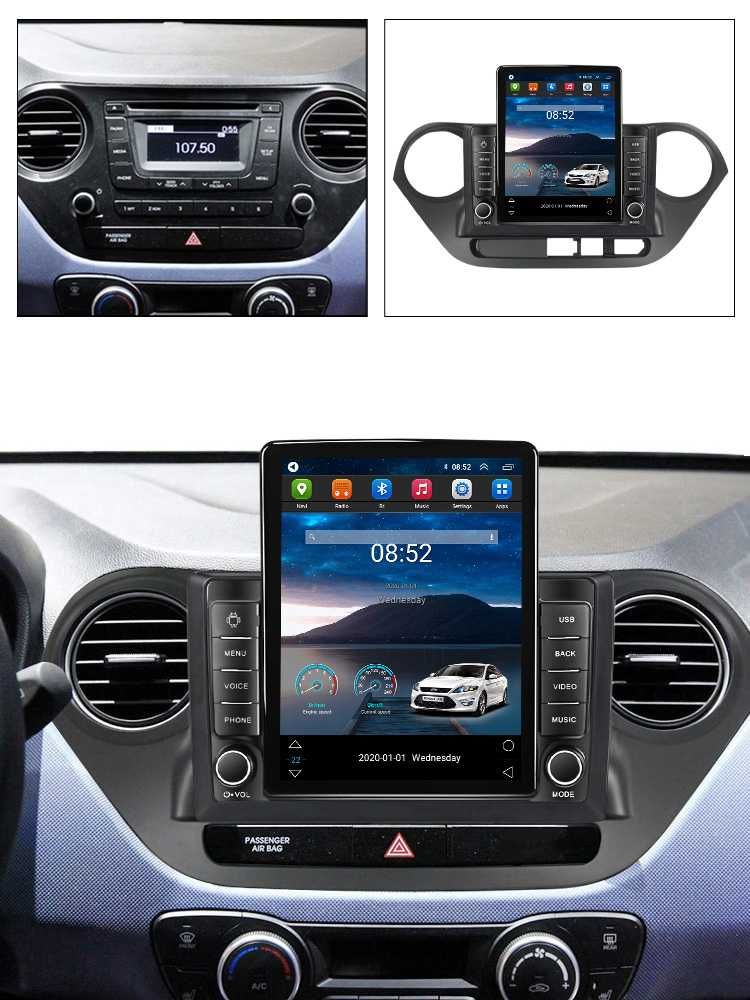 Navigatie Hyundai i10 2014-2017,Tesla Style,Android, 2+16GB ROM,10inch