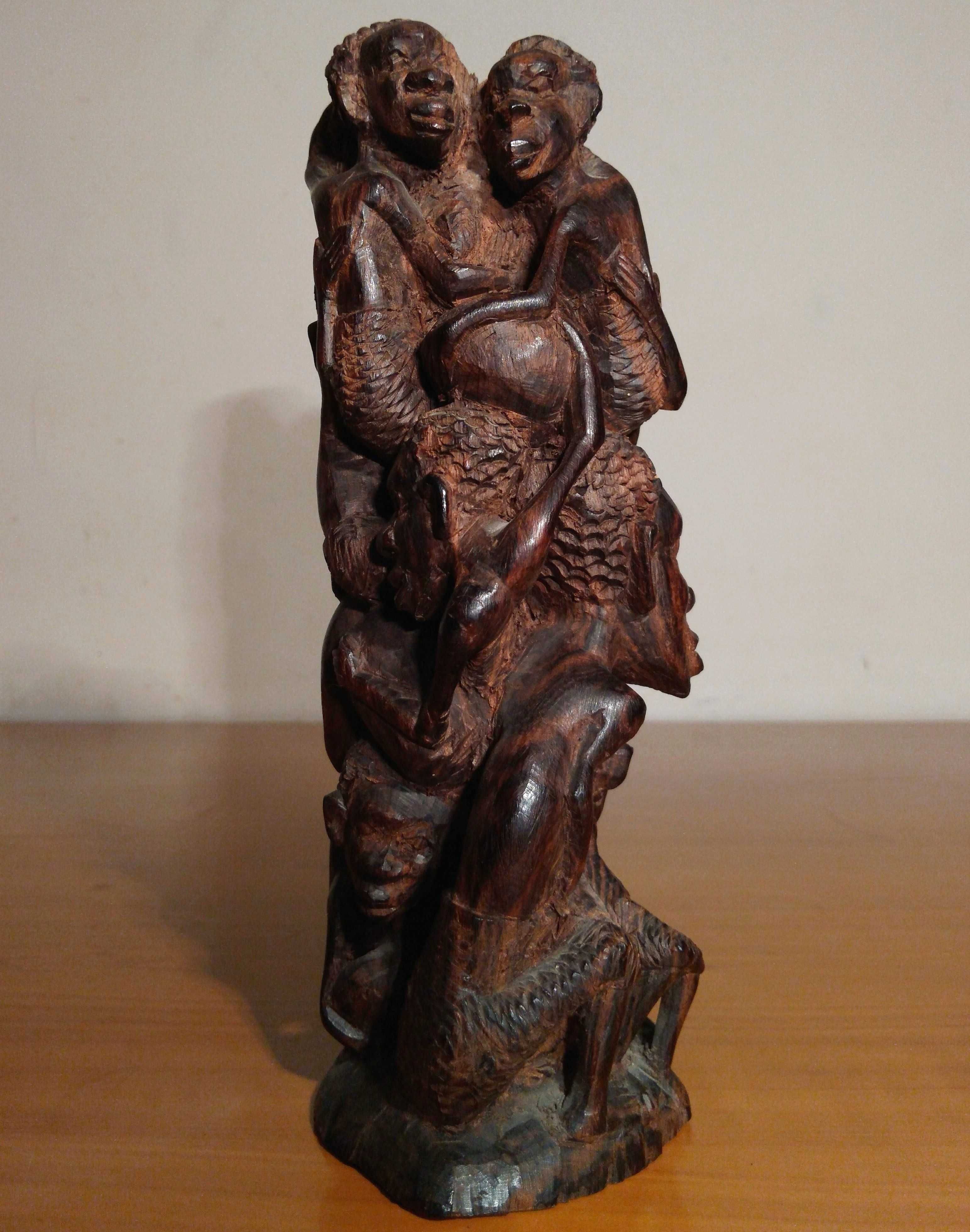 Statueta tribala africana Makonde „Ujamaa”, abanos vechi