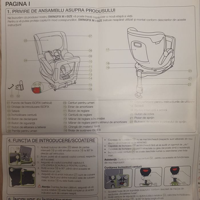 Scaun auto rear facing Britax Romer Swingfix M i -size