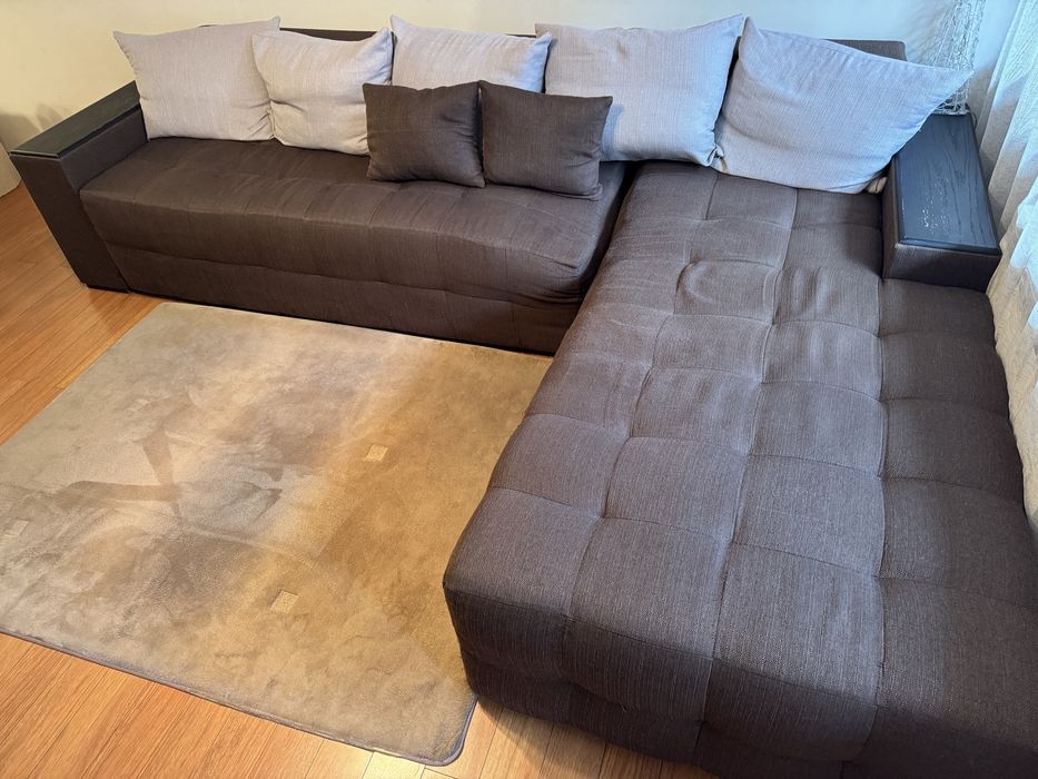 Кафяв диван 305х200х84