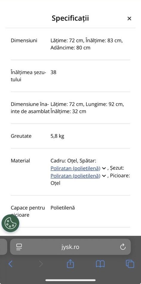 Set Scaun terasa/balcon gri