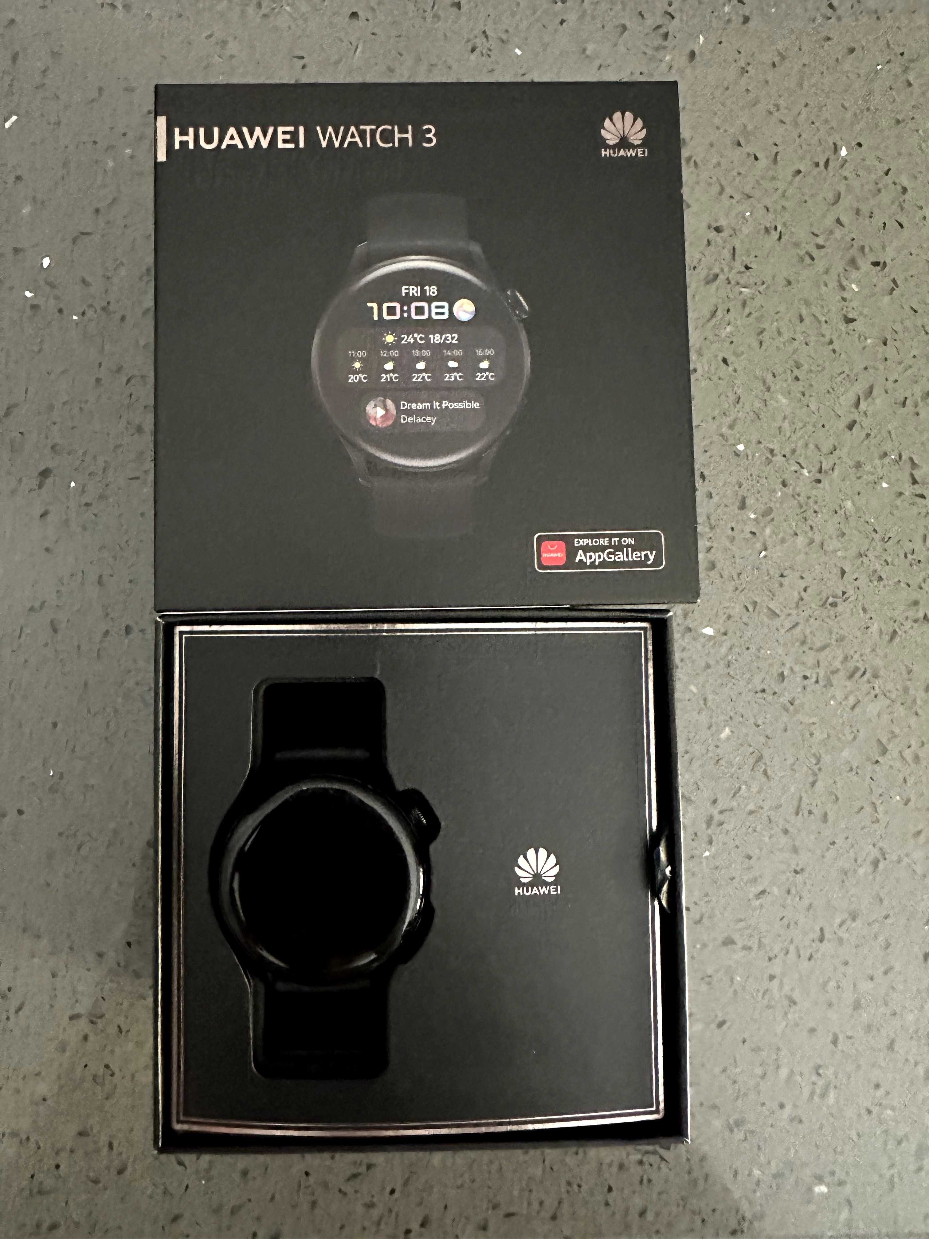 Смарт часовник Huawei Watch 3 - черен, 46 мм