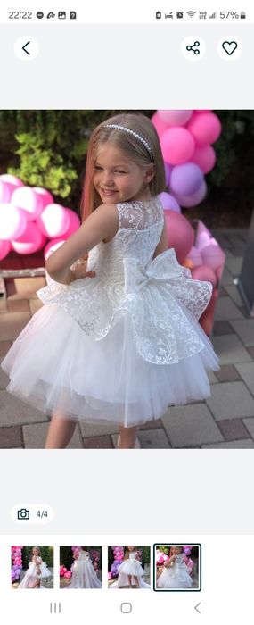 Белое выходное платье на девочку