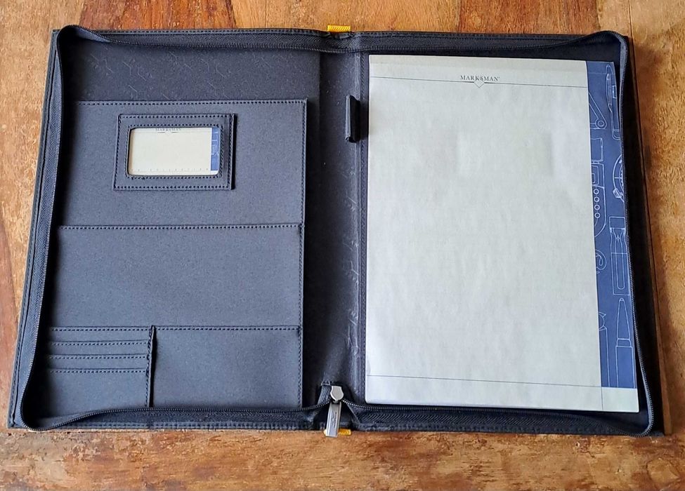 папка луксозна за документи черен с жълто Марксман Marksman Размер А