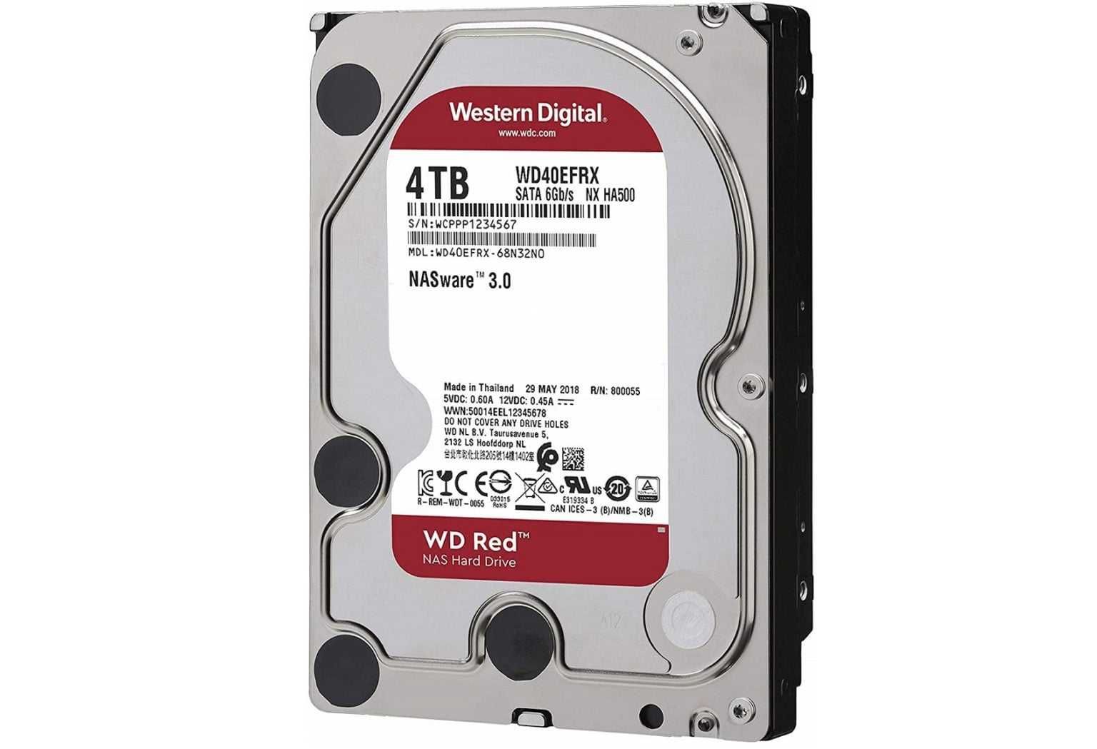 Жёсткий диск HDD 4000Gb Western Digital, 128 Mb, SATA III 5400 rpm