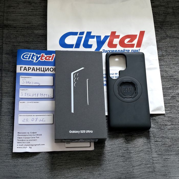 КАТО НОВ 512GB Samsung S25 Ultra Гаранция Citytel '27 JET BLACK