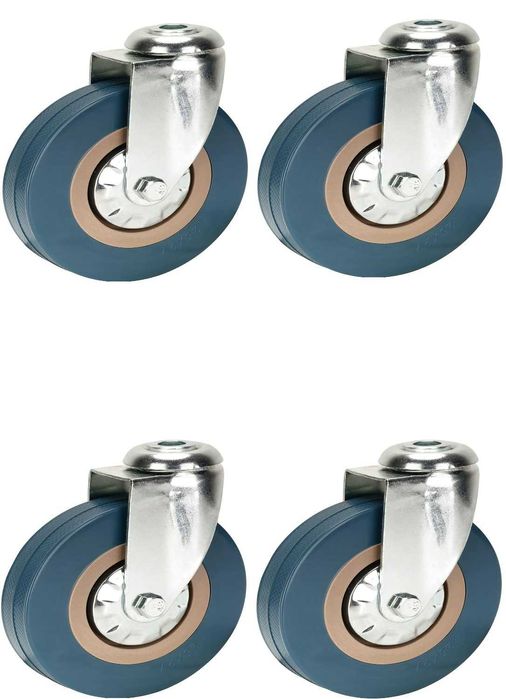 Set roți cauciuc fără urme, fără frână Bulldog Castors, heavy-duty