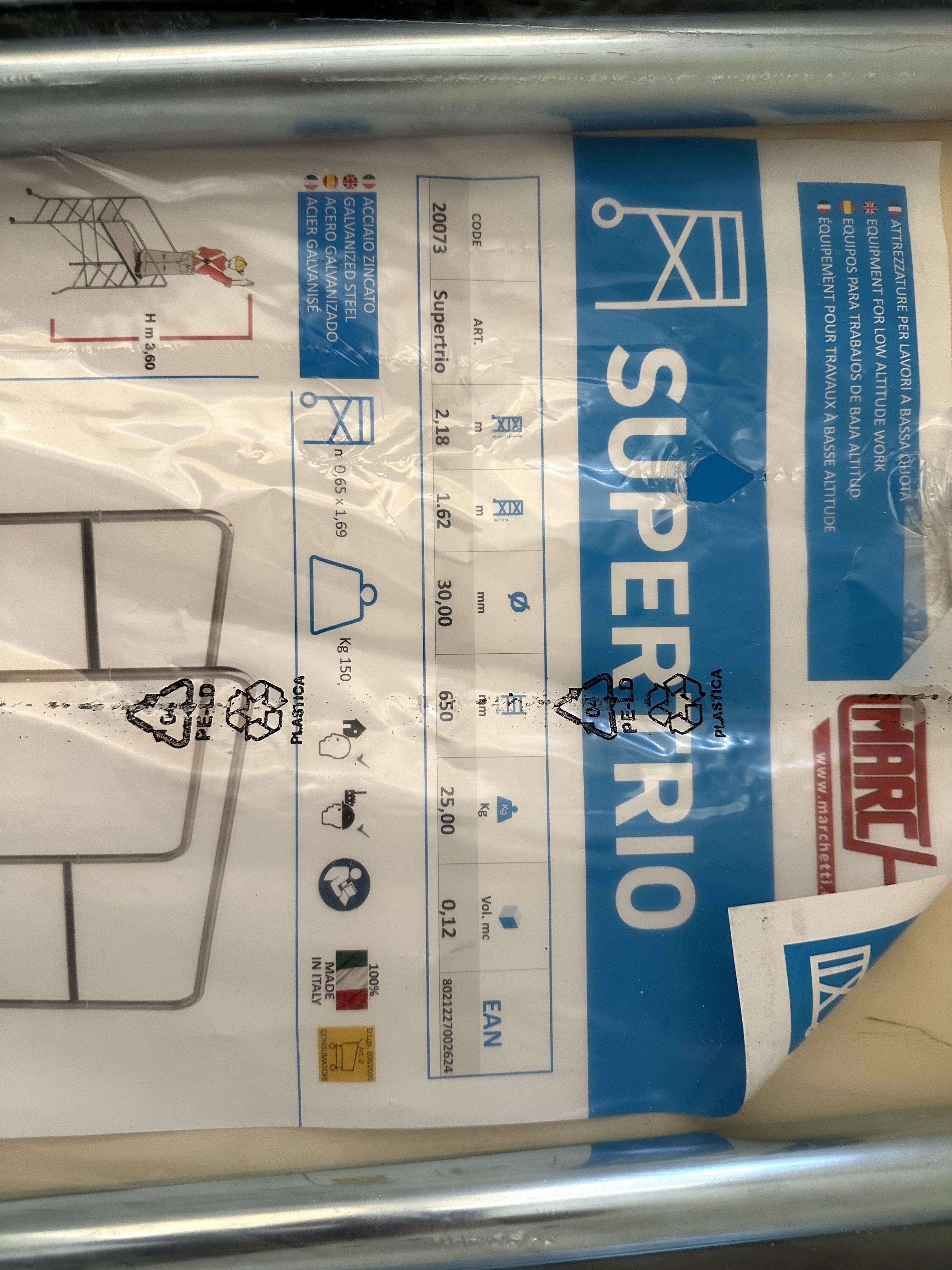Vand Schela Mobila metalică - de interior, 3.6M înălțime max- sigilată