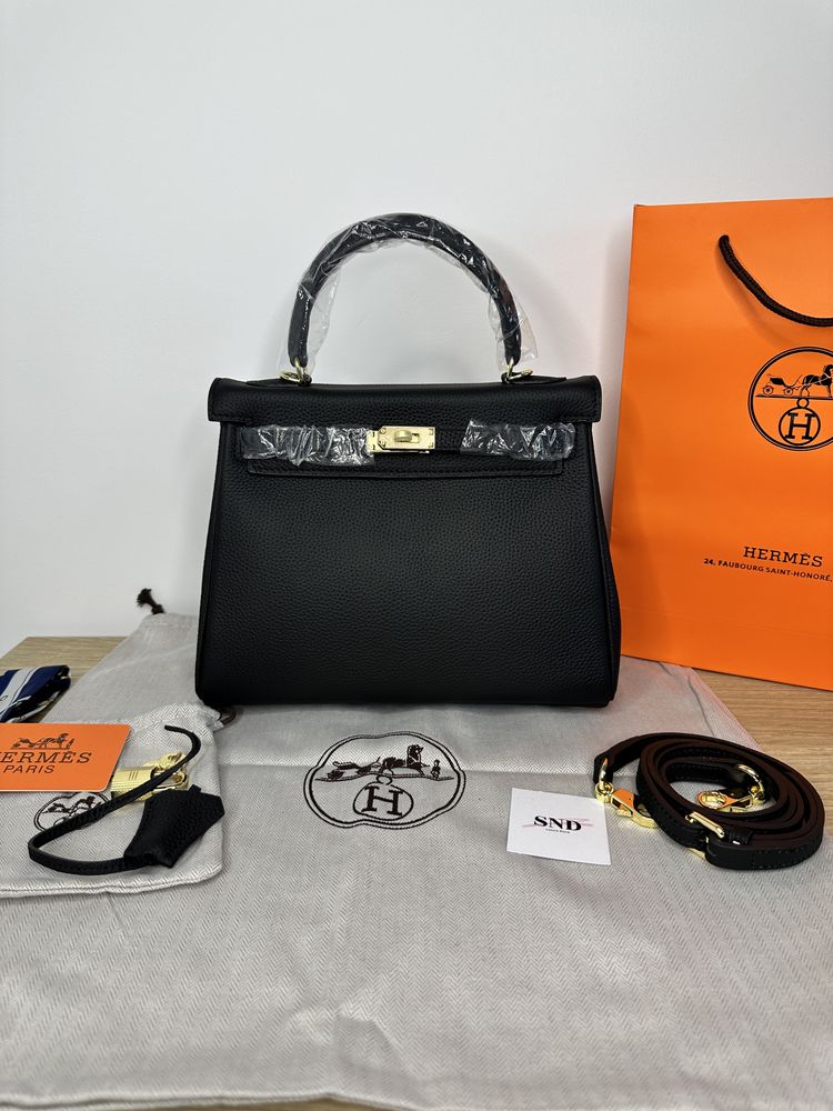 Geanta de lux HERMES Kelly 25 cm piele naturala 100% cadou