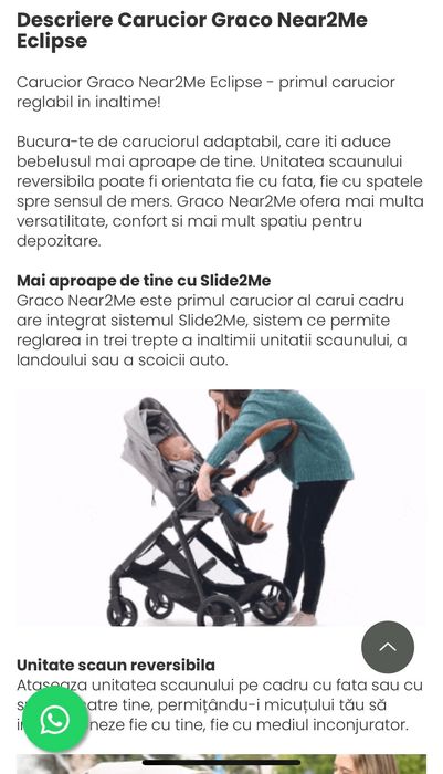 Cărucior GRACO near2me eclipse bleumarine în stare excelentă