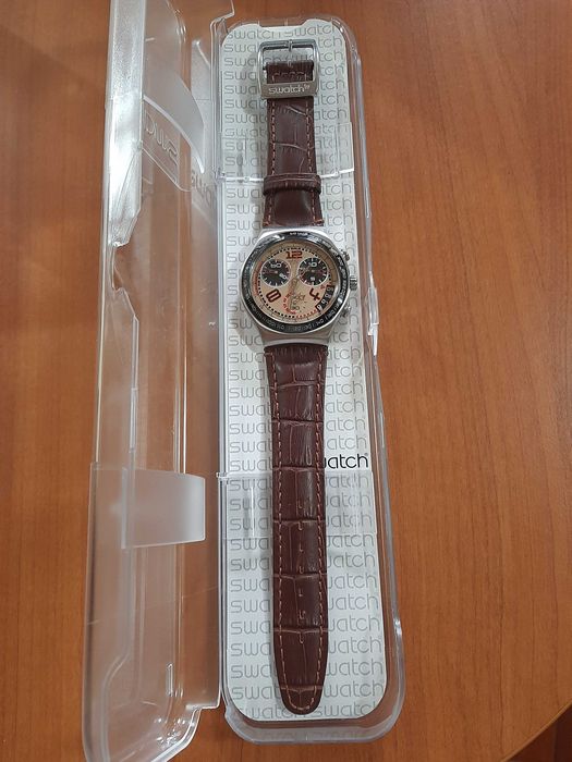 Ceas de colecție SWATCH IRONY CHRONOGRAPH,ediție specială, curea piele