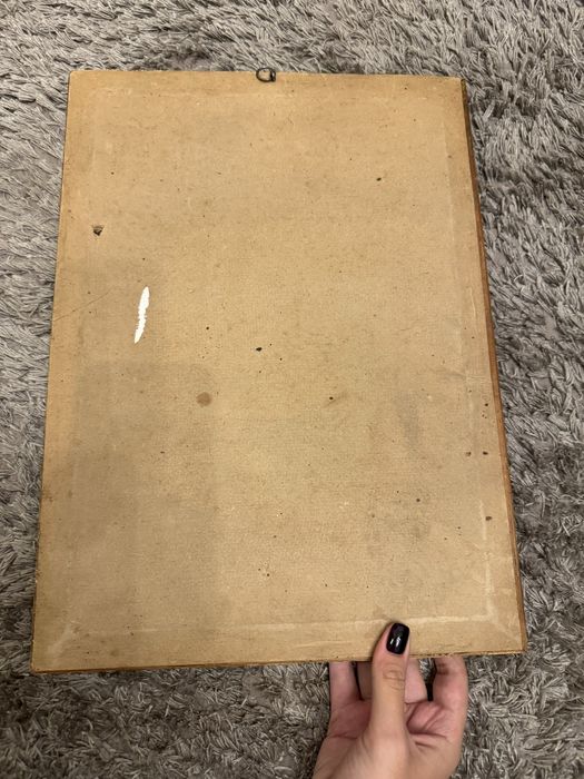 Tablou pictat manual pe panza-vechi de peste 70 de ani