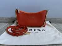 Дамска чанта Zarena - модел Amy, естествена кожа, оранжево