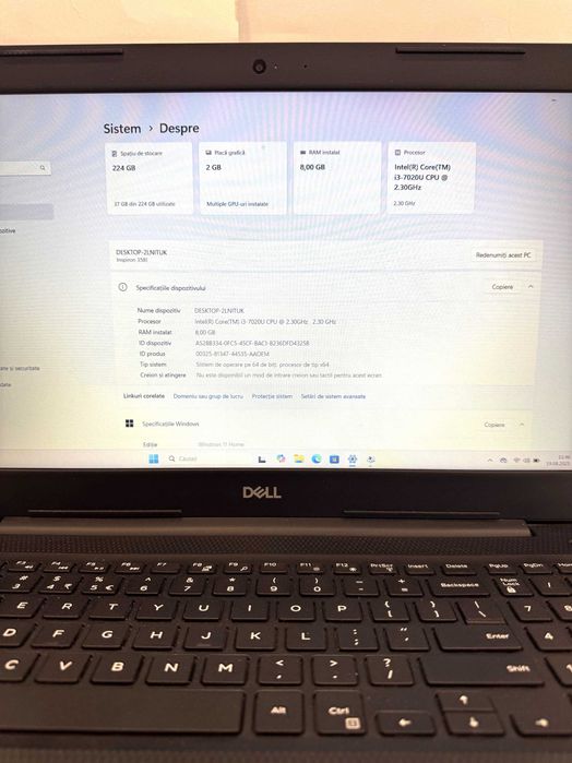 Laptop Dell Inspiron 15 3581, 240GB SSD/8GB RAM!