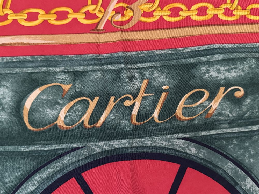 Esarfa autentica Must de Cartier, matase. Vintage