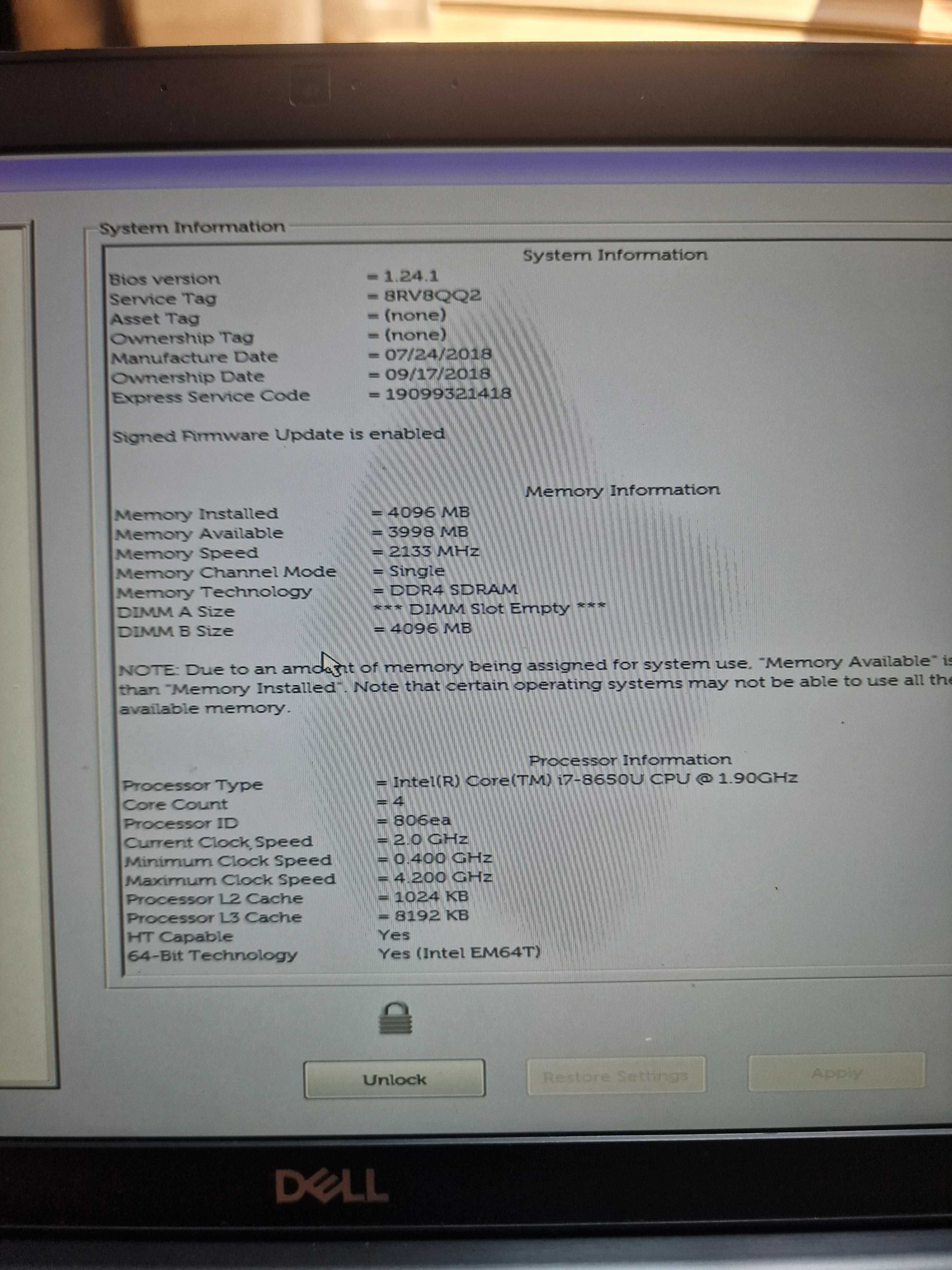 Laptop Fujitsu Siemens i5Gen8 Ram16GB SSD512GB 13"FHD Baterie 3 ore
