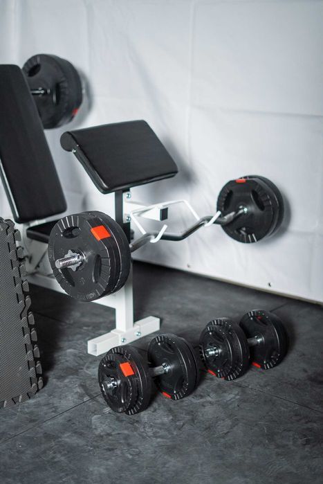 Banca Multifunctionala + Set De Greutati 120 Kg 30/31mm Cu Prindere