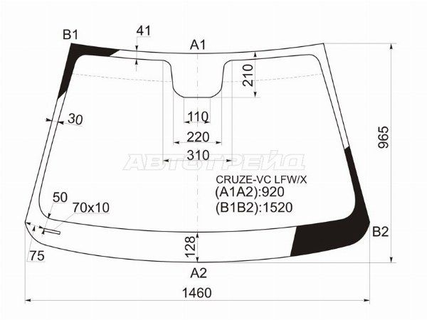 Стекло лобовое CHEVROLET CRUZE 4/5D 09-15 Chevrolet Cruze