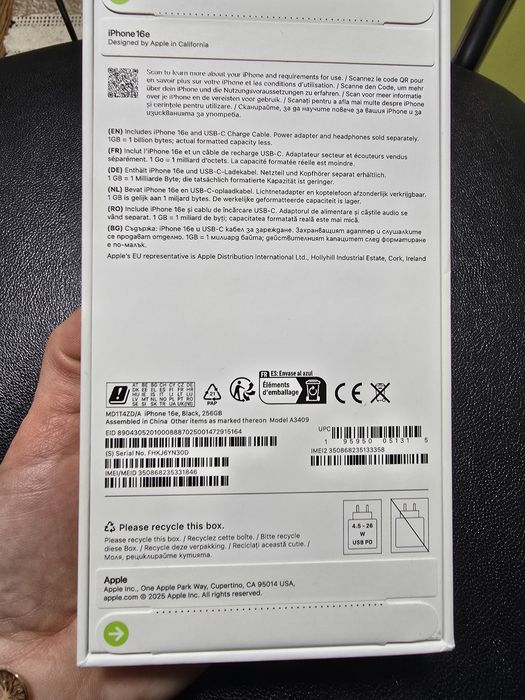 Iphone 16 e 256 GB NOU garanție 2 ani