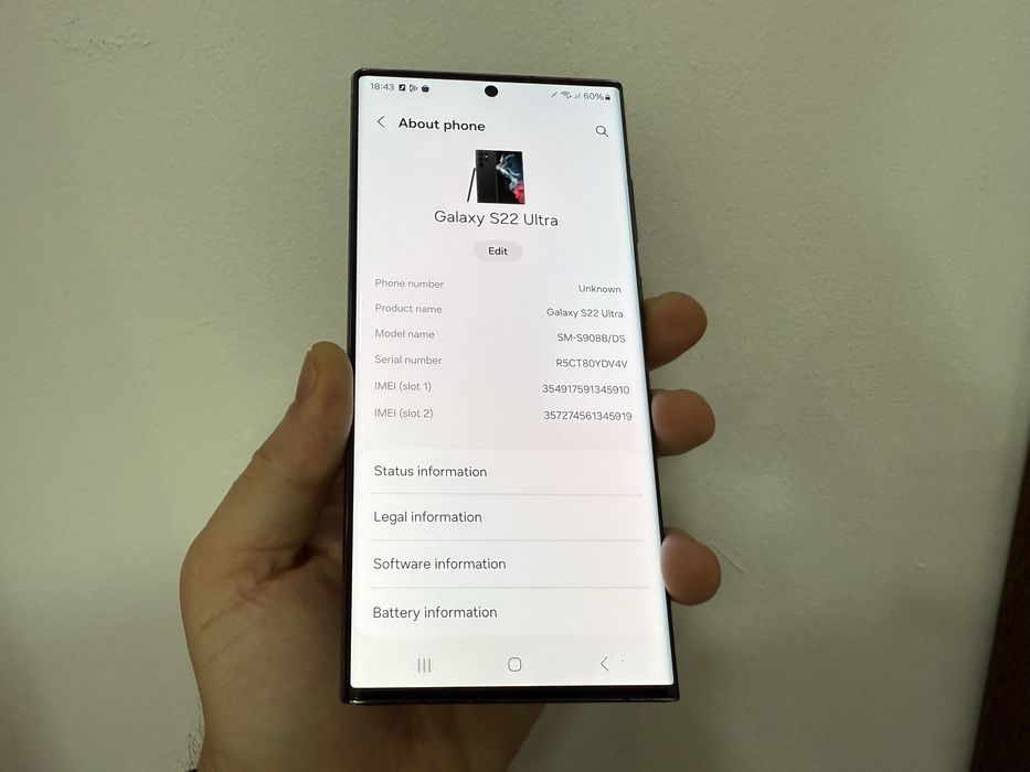 Samsung Galaxy S22 Ultra, 512GB, 12GB RAM, 5G, Black