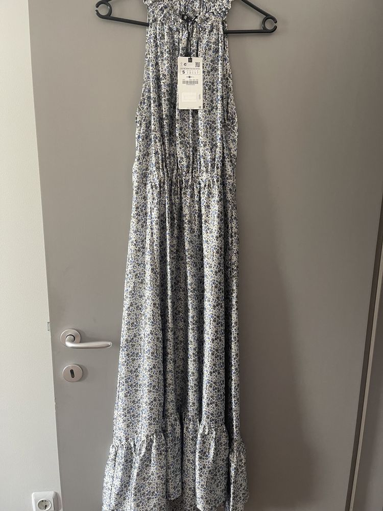 Нова сатенена дълга лятна рокля Zara