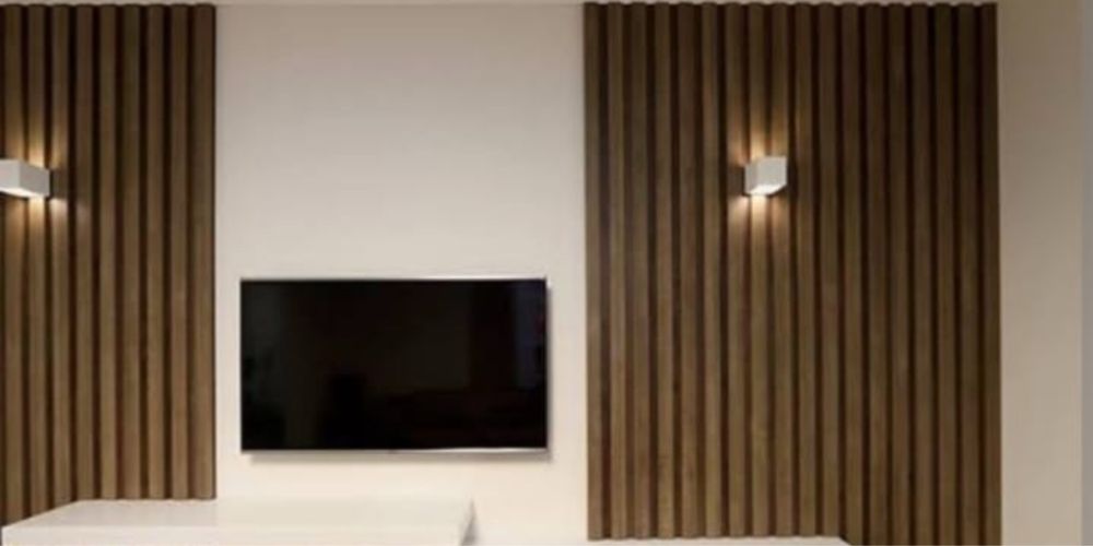 Установка бамбуковых панелей и гибких мраморов.