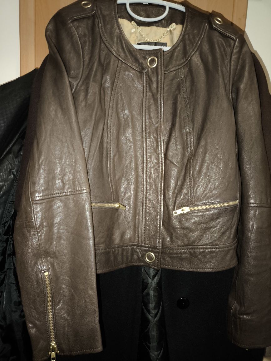 Куртка кожа темно коричневая не ношенная размер 8  за 28500т