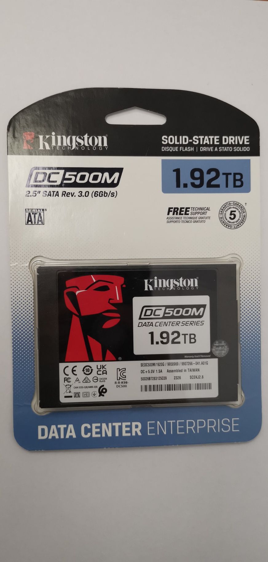 1920 ГБ Серверный SSD накопитель Kingston DC500M