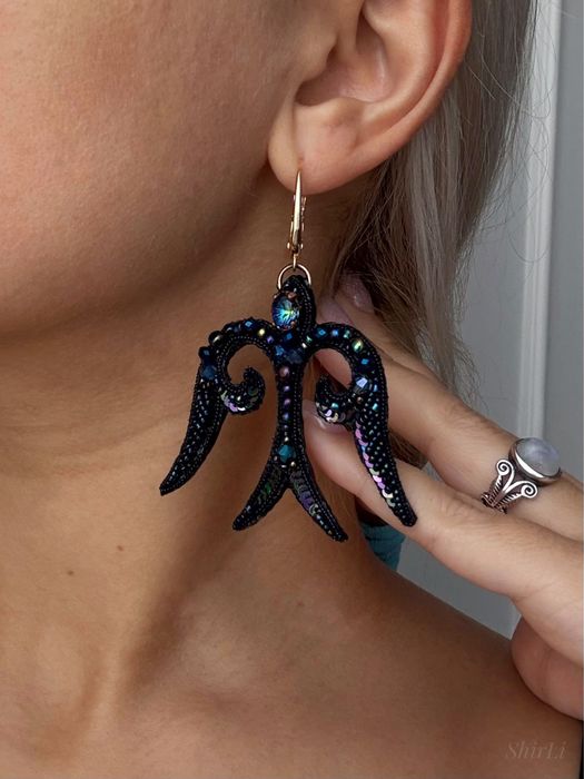 Серьги в этническом стиле со сваровски