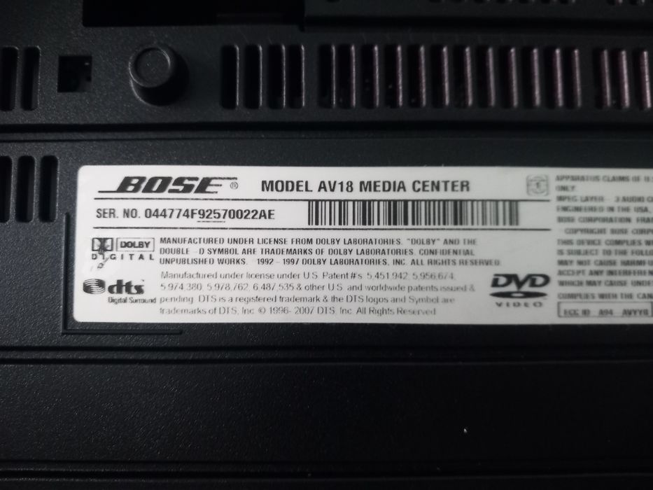 Bose Lifestyle AV 18 & PS 18 III Bass