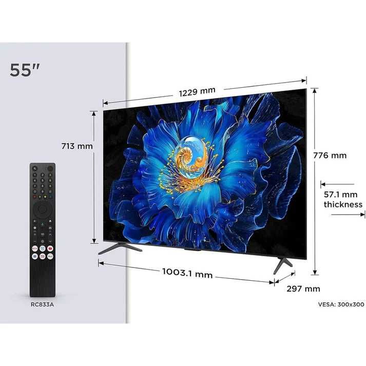 Телевизор TCL 65 C6K QD-Mini LED QLED 4K Ultra HD СМАРТ ТВ, Google TV