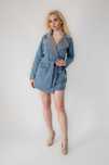 Jacheta Dama, Denim, Cu Capse, Albastru