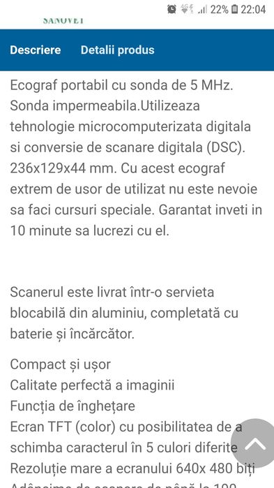 Analizor multiscan digital, de uz veterinar, nou