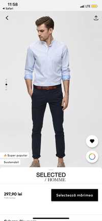 Livrare gratuita Pantaloni Selected Homme eleganti barbati marime S-M