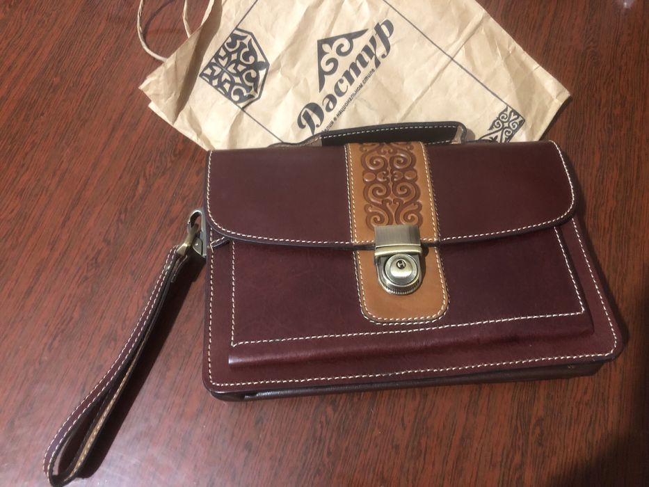 Кожаная мужская барсетка (сумочка, клатч)