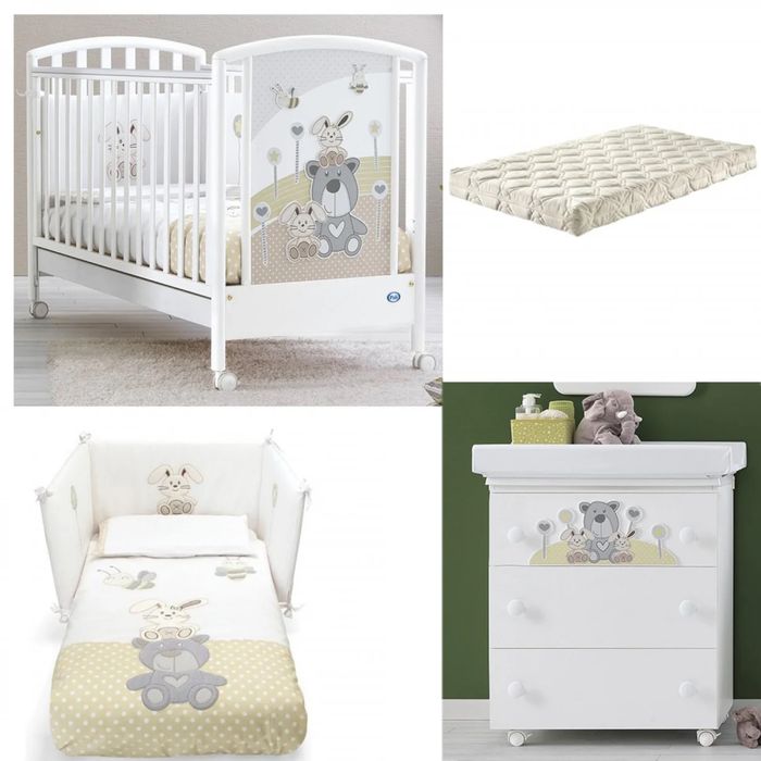 Кошара, скрин, повивалник, вана, матрак и спален комплект Pali