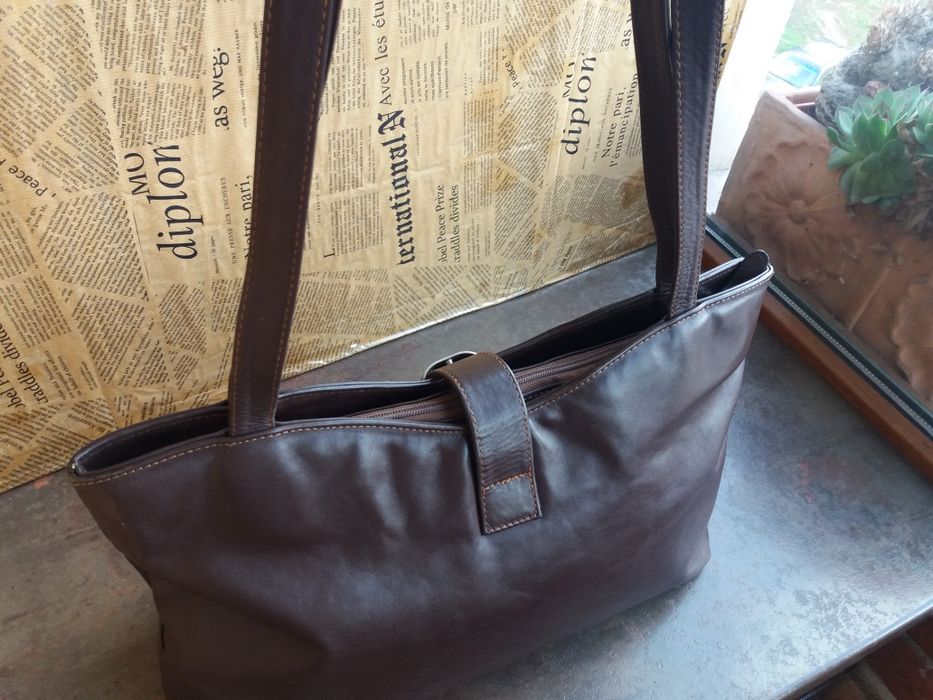 дамска чанта,кожена торба-кафява естествена кожа