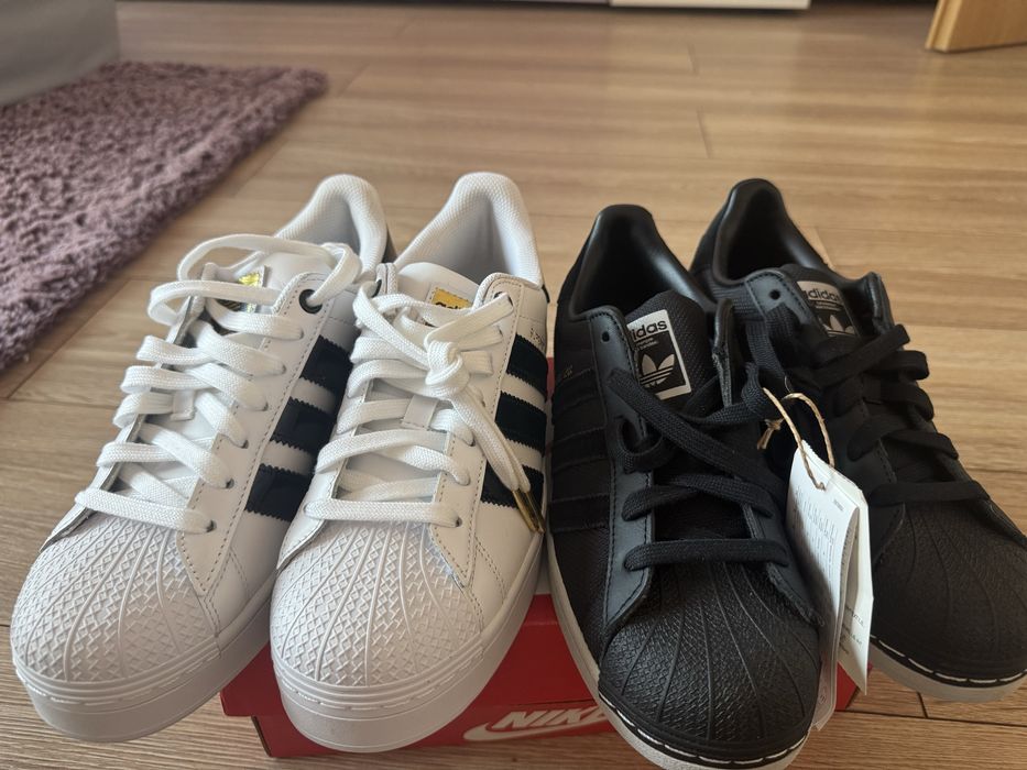Adidas Superstar  pantofi albi si negru