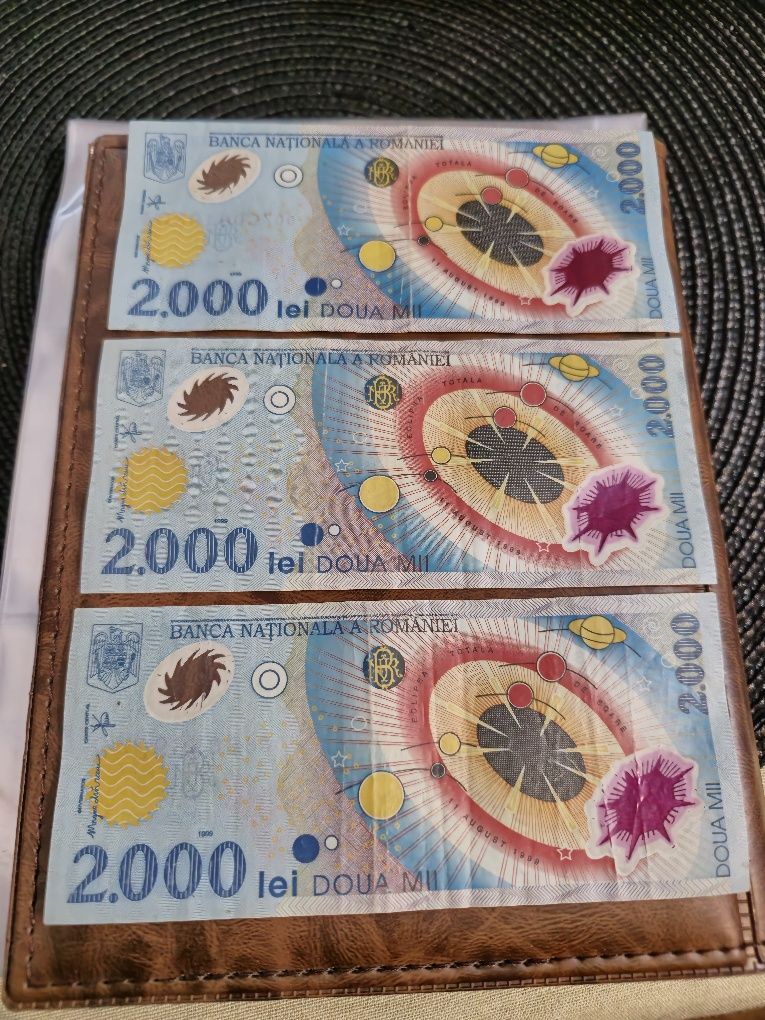 3 x 2000 lei banknota eclipsa
