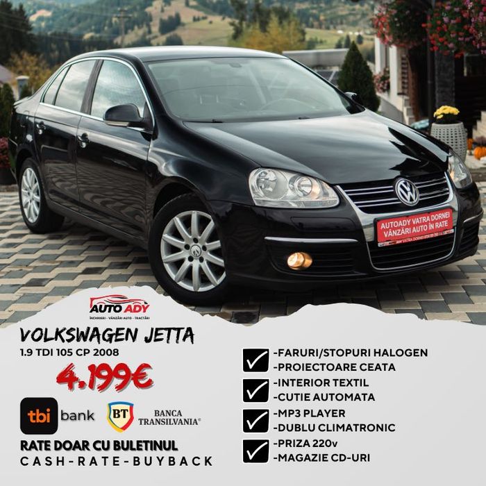 Volkswagen Jetta, Anul 2008 1.9 Diesel DSG RATE BT, TBI DISPONIBIL