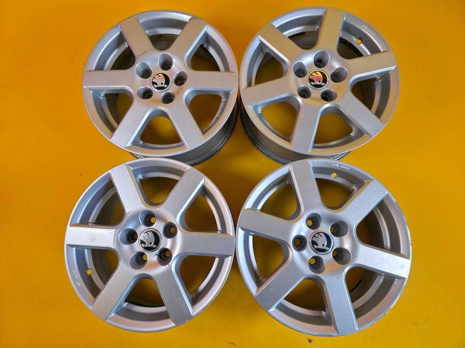4 Jante Aliaj 5x100 15'' Skoda Fabia Scala Rapid Octavia 1 6.5J ET 38