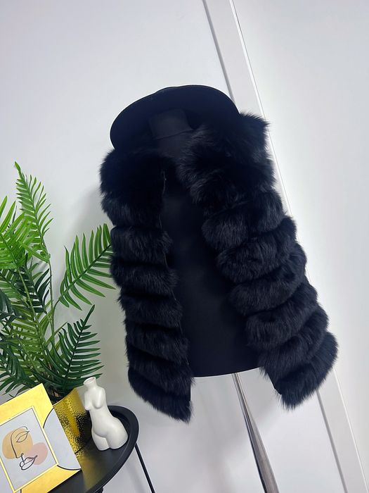 Blana din vulpe naturala model 4 in 1 (haina/vesta)