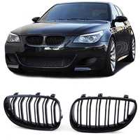 Grila dubla sport tuning BMW E60 E61 M LOOK negru lucios NOU