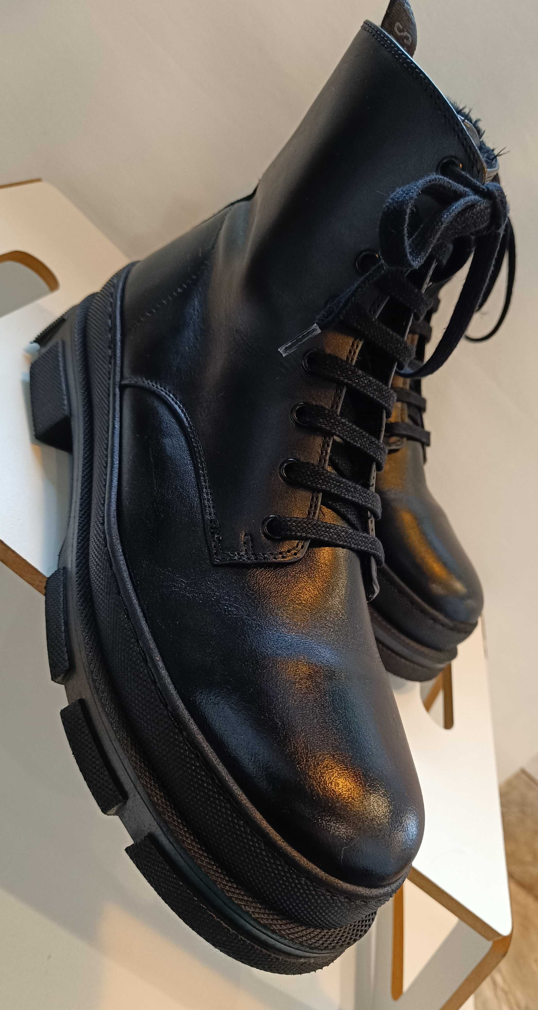 Ghete lace up 44 bocanci premium Steve Madden piele naturala moale