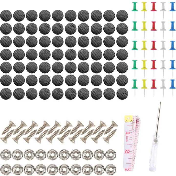 Set 60 capse de reparare a plafonului auto Negru/ Gri / BEJ. NOU!